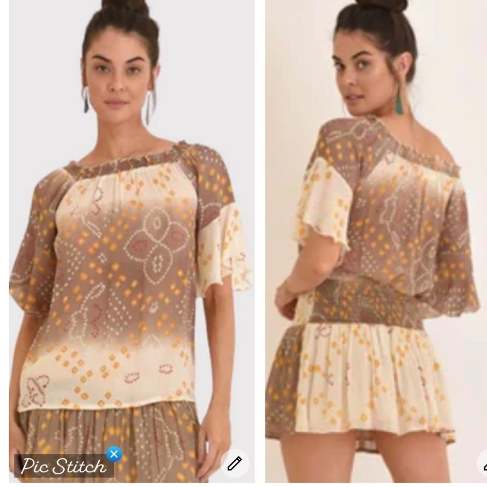 Muche Muchette Spargi Tie Dye Off Shoulder Top